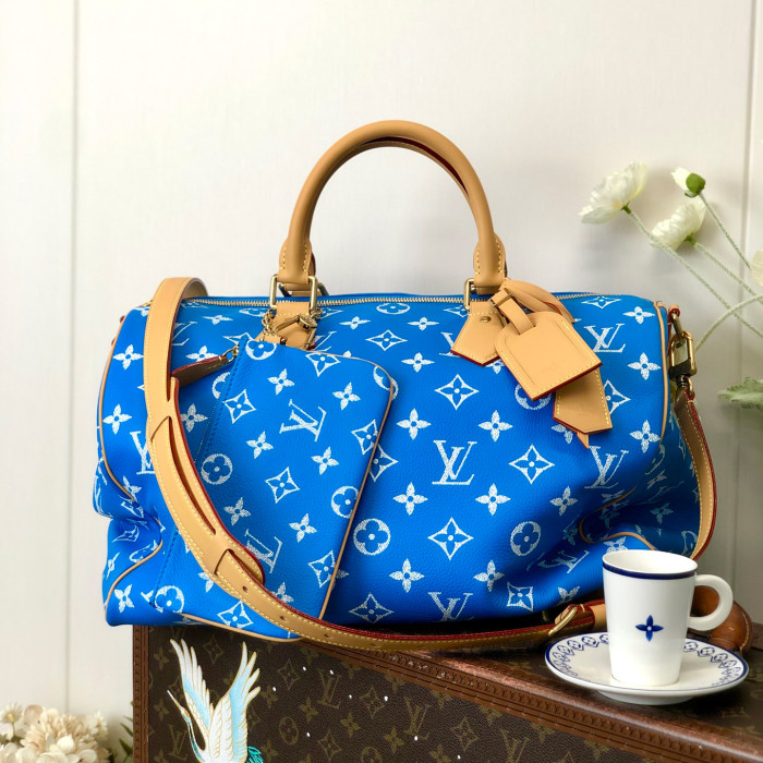 NIGO Louis Vuitton Women's Fashion Classic Sapphire Blue Logo Zipper Closure Leather Shoulder Bag Handbags In Small Medium And Large Sizes Crossbody Bag Bags #nigo78656
