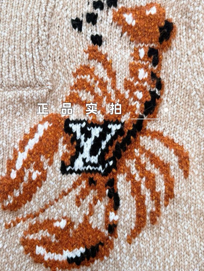 NIGO Louis Vuitton Men's And Women's Fall/Winter Casual Fashion Zipper Print Collared Knit Waist Defining Cardigan Jacket #nigo78668
