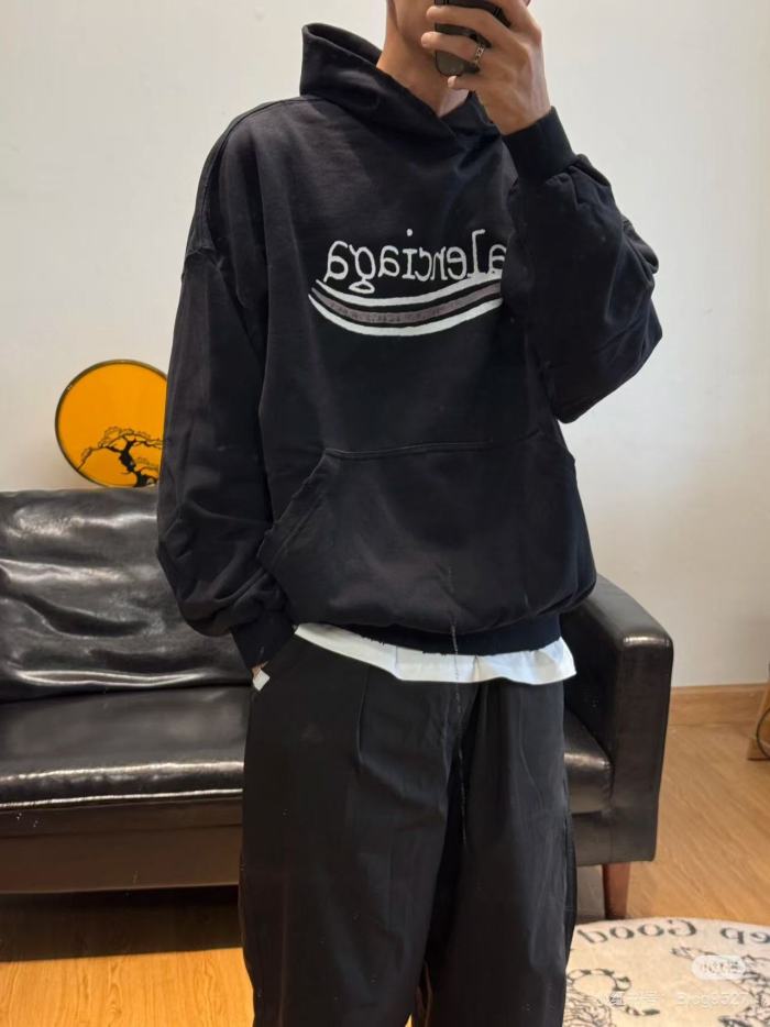 NIGO Balenciaga Men's Fall/winter Political Campaign Black Printed Sweatshirt Hooded Long Sleeve Pullover Sweatshirt ﻿#nigo81634