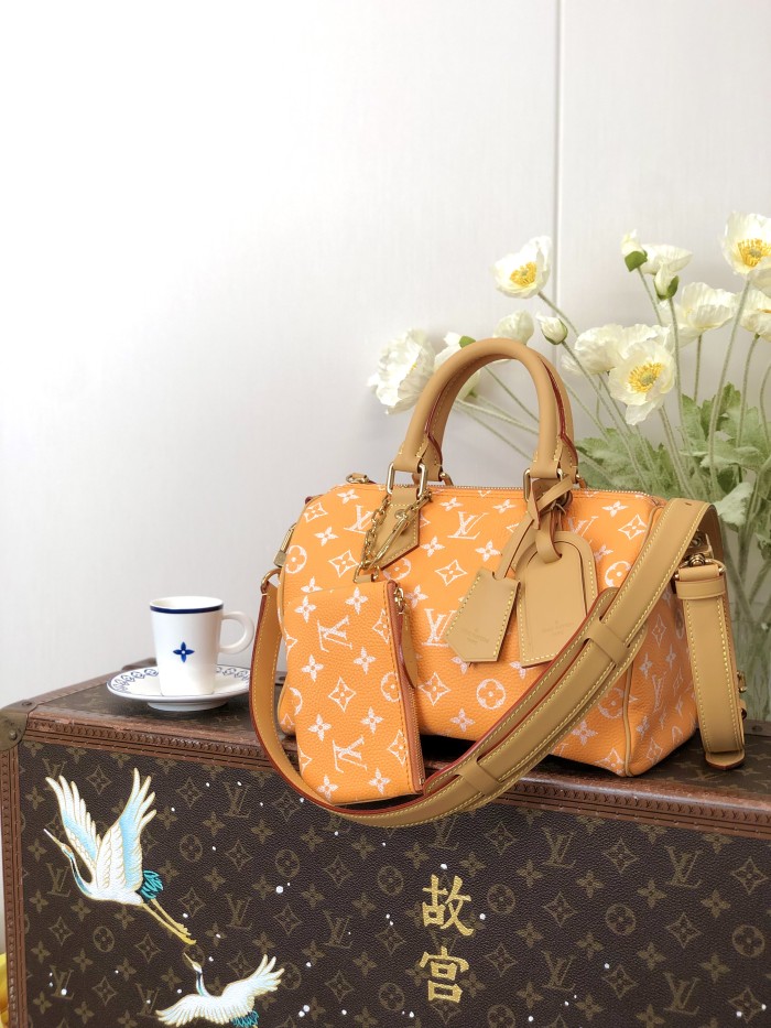 NIGO Louis Vuitton Women's Fashion Classic Cream Orange Logo Zipper Closure Leather Shoulder Bag Handbags In Small Medium And Large Sizes Crossbody Bag Bags #nigo78653