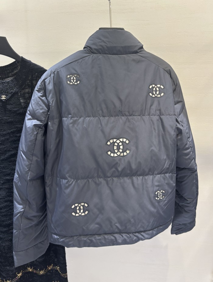 NIGO Chanel Women's Winter Fashion Casual Stand Collar Zipper Solid Color Logo Vintage-Style Goose Down Jacket #nigo78684