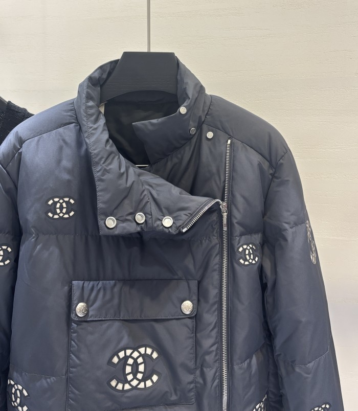 NIGO Chanel Women's Winter Fashion Casual Stand Collar Zipper Solid Color Logo Vintage-Style Goose Down Jacket #nigo78684