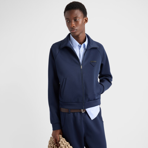 NIGO Prada Men's Spring/Fall Fashion Casual Solid Color Stand Up Collar Zipper Fabric Jacket  Solid-Color Elastic Waist Casual Suit Pants Suit Set #nigo78677