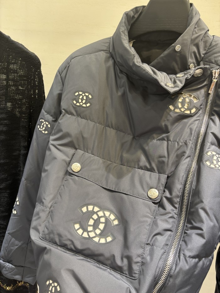 NIGO Chanel Women's Winter Fashion Casual Stand Collar Zipper Solid Color Logo Vintage-Style Goose Down Jacket #nigo78684