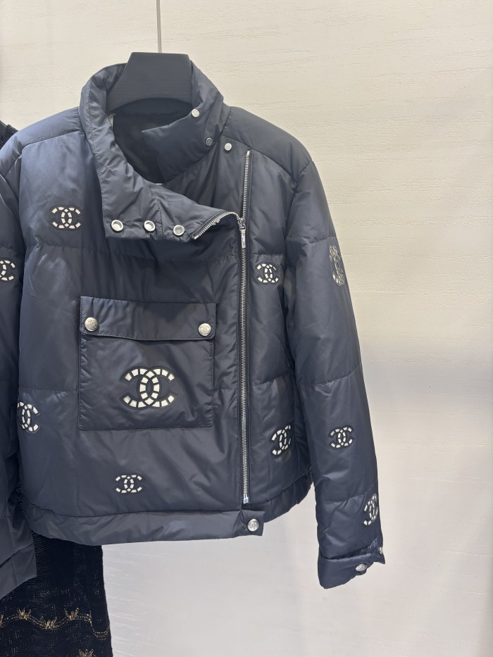 NIGO Chanel Women's Winter Fashion Casual Stand Collar Zipper Solid Color Logo Vintage-Style Goose Down Jacket #nigo78684