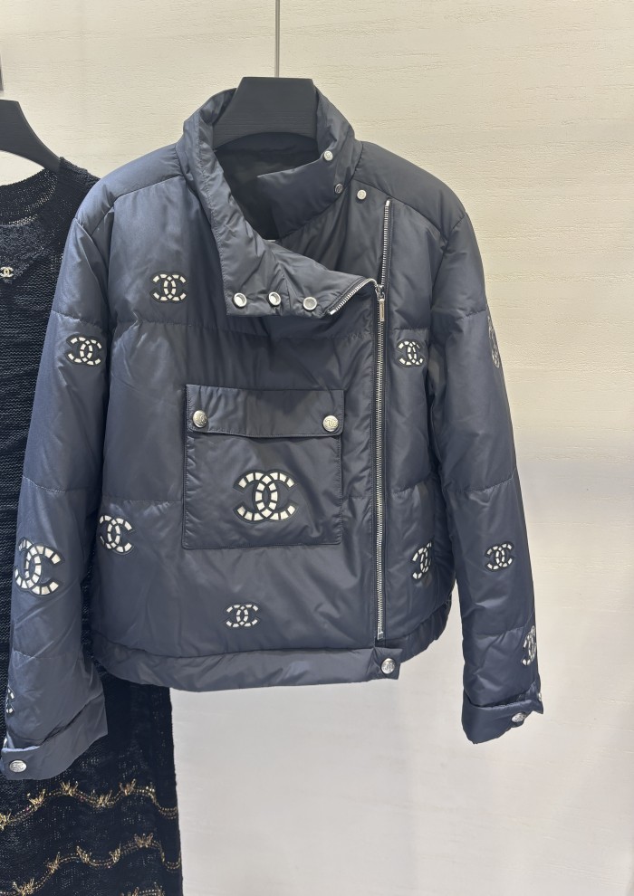NIGO Chanel Women's Winter Fashion Casual Stand Collar Zipper Solid Color Logo Vintage-Style Goose Down Jacket #nigo78684