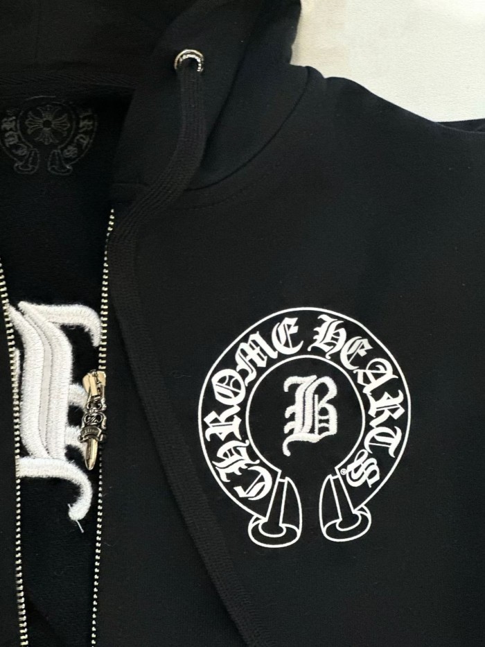 NIGO Chrome Hearts Women's And Men's  Spring/Fall Fashion Casual Solid Color Letter Print Hooded Zipper Short Jacket #nigo78689
