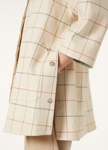 NIGO Loro Piana Women's Spencer Trench Coat Spring/Fall Checkered Collar Solid-Color Linen A-Line Jacket Ngvp #nigo2362