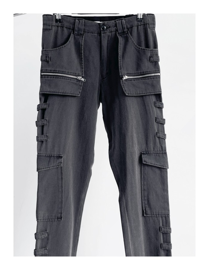 NIGO Raf Simons Men's Fall And Winter Retro Washed And Old Splicing Leggings Slim Casual Pants High Street Trend Pocket Tie Pants Ngvp #nigo2461