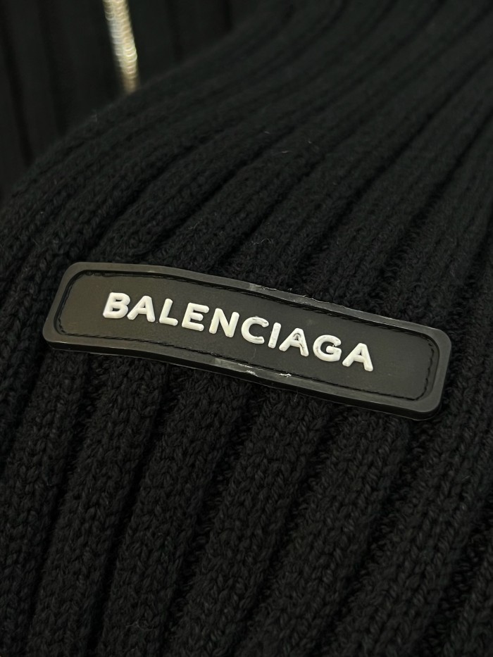 NIGO Balenciaga Men's And Women's Spring/Fall Fashion Classic Solid Color High-Neck Pullover Half Zip Ribbed Sweater #nigo78716