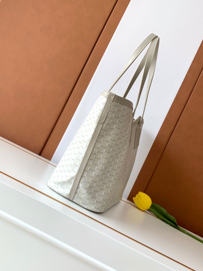 NIGO Moynat M Canvas Women's Classic Fashion Gray Canvas Tote Bag With Hook Closure Dual Use Handle And Shoulder Strap Bag Bags #nigo78699