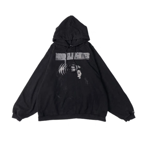 NIGO GRAILZ Men's & Women's Vintage Letter Print Washed Distressed Spring/Fall Cotton Solid Color Loose-Fit Hoodie Sweatshirt Ngvp #nigo2365