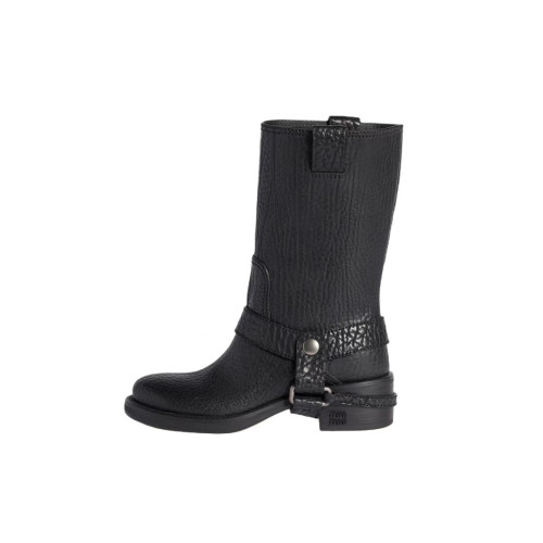 NIGO MiuMiu Women's Fall/Winter Classic Solid Color Leather Vintage Rider Chelsea Ankle Boots Shoe #nigo78719
