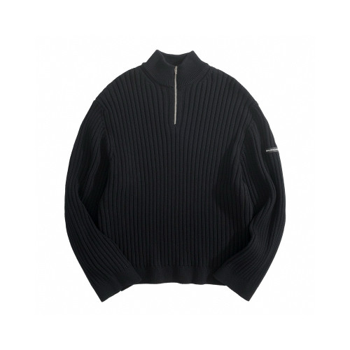NIGO Balenciaga Men's And Women's Spring/Fall Fashion Classic Solid Color High-Neck Pullover Half Zip Ribbed Sweater #nigo78716
