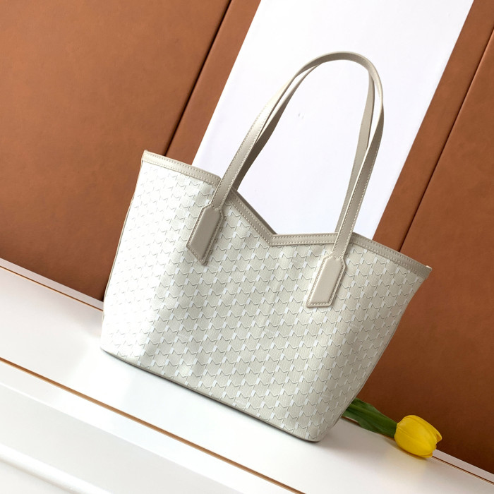 NIGO Moynat M Canvas Women's Classic Fashion Gray Canvas Tote Bag With Hook Closure Dual Use Handle And Shoulder Strap Bag Bags #nigo78699