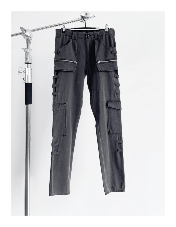 NIGO Raf Simons Men's Fall And Winter Retro Washed And Old Splicing Leggings Slim Casual Pants High Street Trend Pocket Tie Pants Ngvp #nigo2461