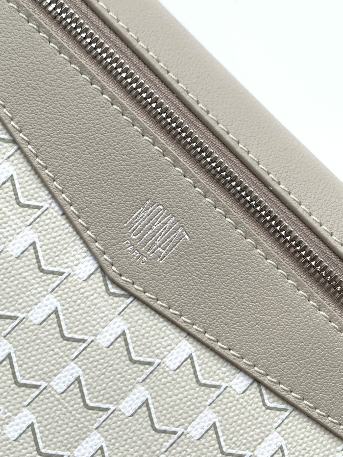 NIGO Moynat M Canvas Women's Classic Fashion Gray Canvas Tote Bag With Hook Closure Dual Use Handle And Shoulder Strap Bag Bags #nigo78699