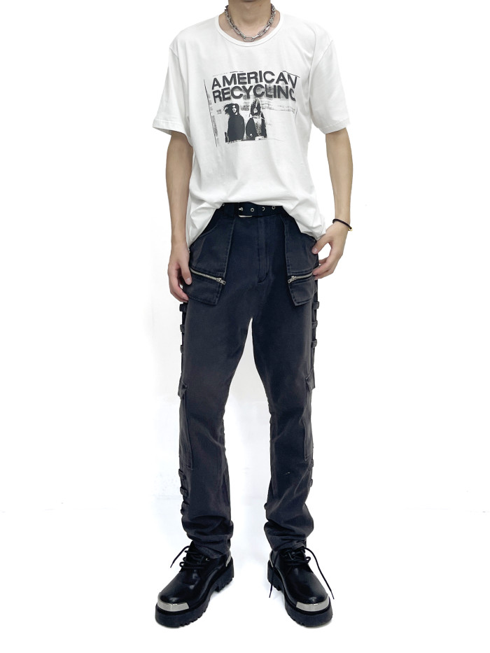 NIGO Raf Simons Men's Fall And Winter Retro Washed And Old Splicing Leggings Slim Casual Pants High Street Trend Pocket Tie Pants Ngvp #nigo2461
