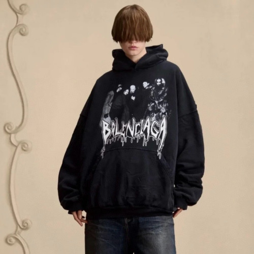 NIGO Balenciaga Men's and Women's Spring/Fall Fashion Casual Solid Color Vintage Knit Fabric Oversized Hooded Sweatshirt #nigo78738