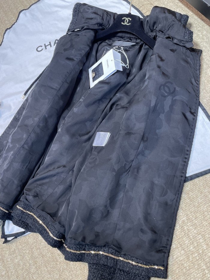 NIGO Chanel Women's Fall/Winter Multi-Pocket Tweed Solid Color Single-Breasted Long-Sleeve Hooded Jacket Ngvp #nigo2371