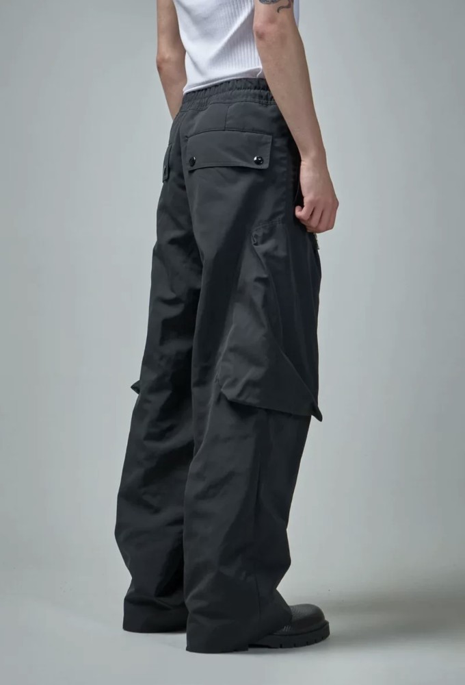 NIGO Dries Van Noten DVN Men's Spring And Summer Three-dimensional Cutting 3d Large Pockets Zipper Drawstring Nylon Work Pants Loose Straight Wide-leg Pants Casual Pants Ngvp #nigo2469