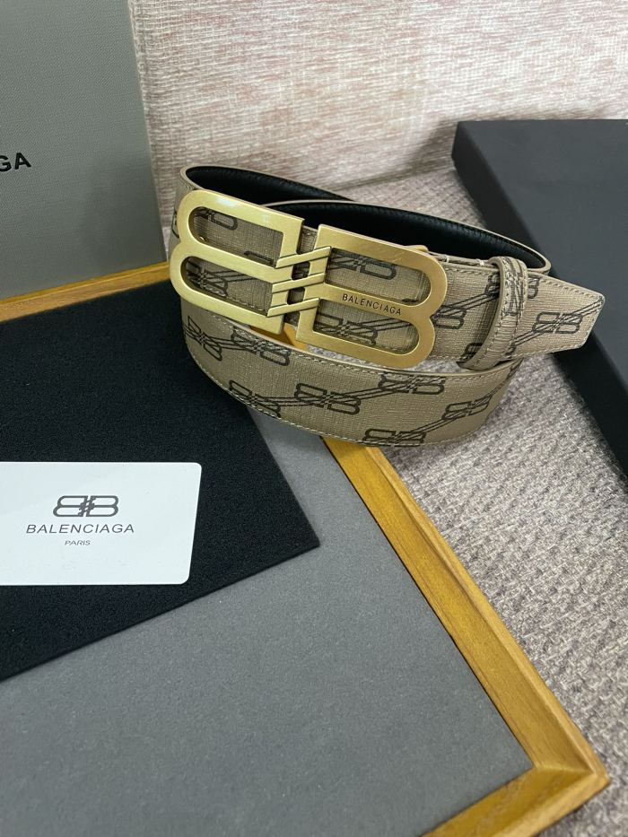 NIGO Balenciaga Men's Fashion Classic Logo Smooth Buckle Design Leather Belt  Accessories #nigo78739