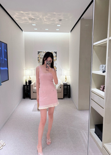 NIGO Chanel Women's Summer Knitted Vest Dress Solid Color Round Neck Sleeveless Flared Dresses Ngvp #nigo2368