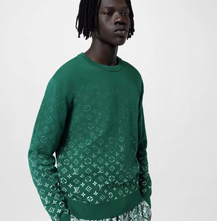 NIGO Louis Vuitton Men's Spring/Fall Fashion Casual Classic Vintage Floral Gradient Round Neck Knit Sweater #nigo78733