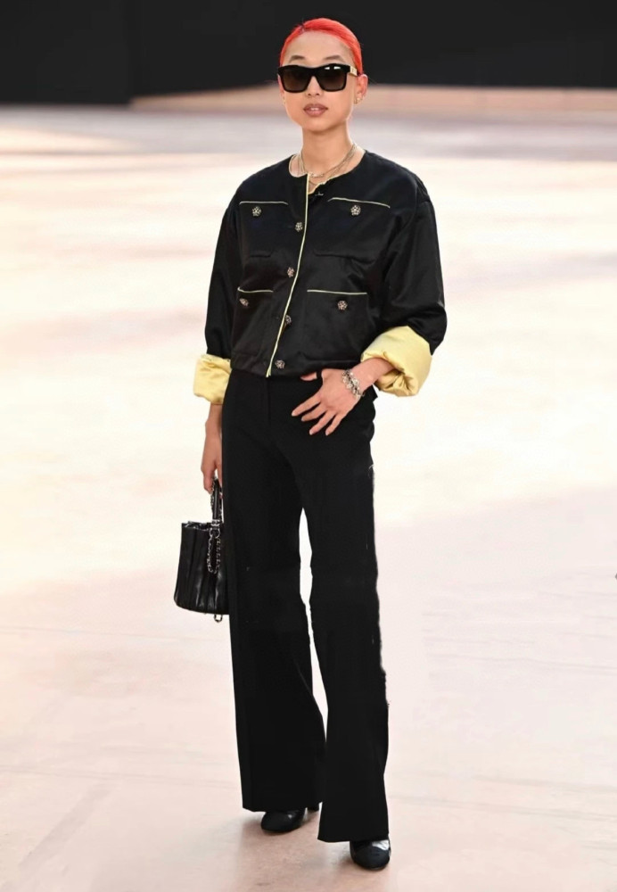 NIGO Chanel Women's Autumn And Winter Silk Color Blocking Short Cotton Jacket Fashion Exquisite Black Yellow Flash Diamond Button Luxury Jacket Ngvp #nigo2465