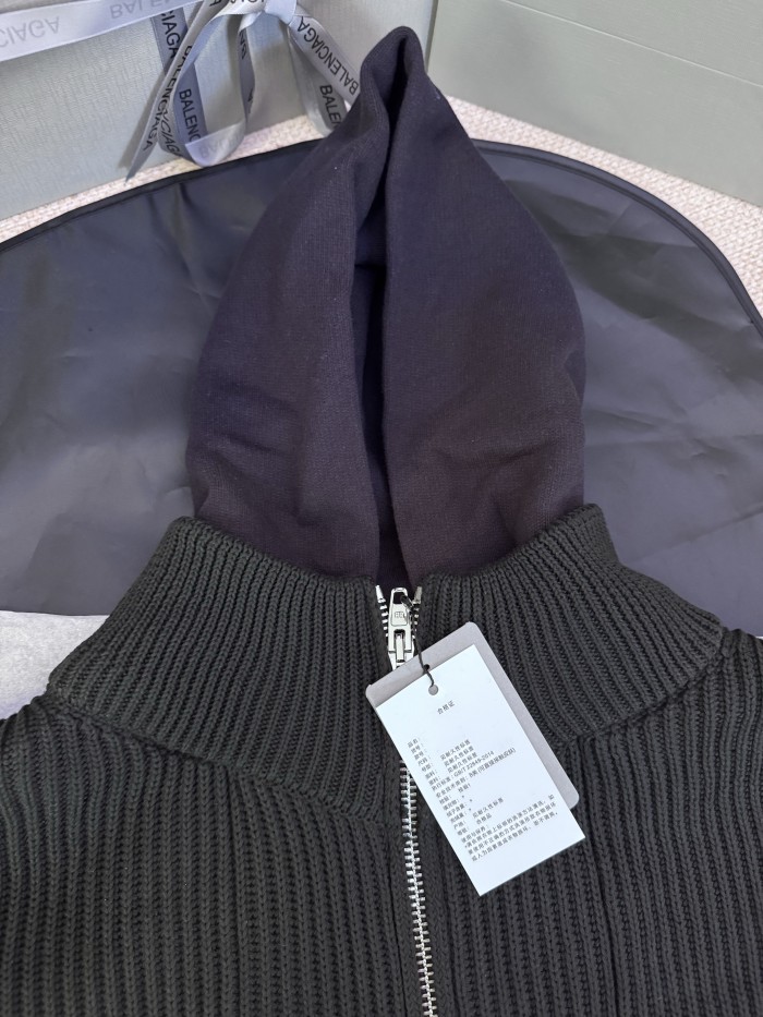 NIGO Balenciaga Men's Spring/Fall Fashion Hooded Zipper Knit Cardigan with Fake Two Piece Panel Design Cardigan #nigo78736