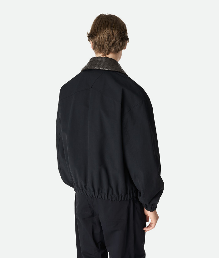 NIGO Bottega Veneta Men's Tech Cotton Zipper Woven Leather Collar Spring/Fall Solid Color Zipper Long Sleeve Jacket Ngvp #nigo2367