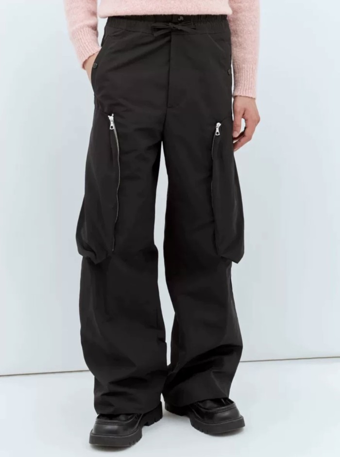 NIGO Dries Van Noten DVN Men's Spring And Summer Three-dimensional Cutting 3d Large Pockets Zipper Drawstring Nylon Work Pants Loose Straight Wide-leg Pants Casual Pants Ngvp #nigo2469