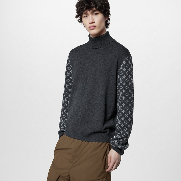 NIGO Louis Vuitton MONOGRAM Men's Fall/Winter Fashion Casual Solid Color Classic Vintage Print Long Sleeve Turtleneck Pullover Sweater #nigo78734