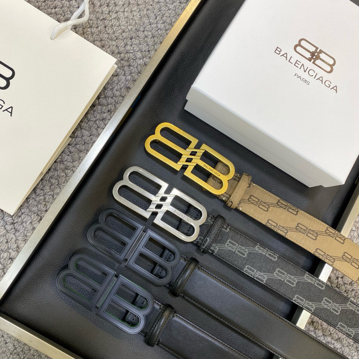 NIGO Balenciaga Men's Fashion Classic Logo Smooth Buckle Design Leather Belt  Accessories #nigo78739