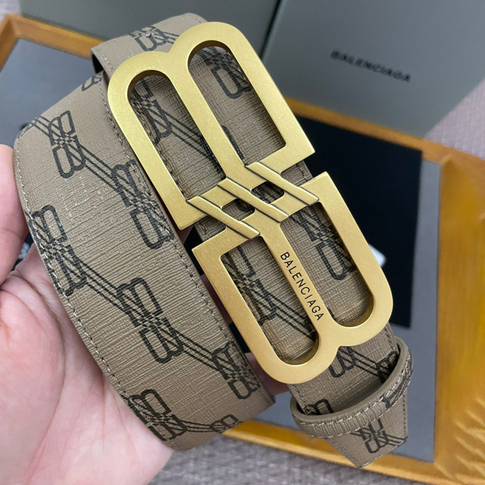 NIGO Balenciaga Men's Fashion Classic Logo Smooth Buckle Design Leather Belt  Accessories #nigo78739