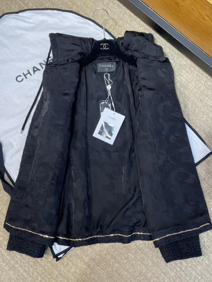 NIGO Chanel Women's Fall/Winter Multi-Pocket Tweed Solid Color Single-Breasted Long-Sleeve Hooded Jacket Ngvp #nigo2371