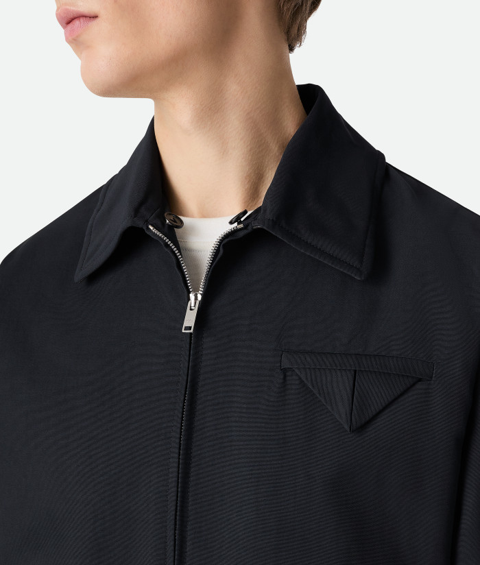 NIGO Bottega Veneta Men's Tech Cotton Zipper Woven Leather Collar Spring/Fall Solid Color Zipper Long Sleeve Jacket Ngvp #nigo2367