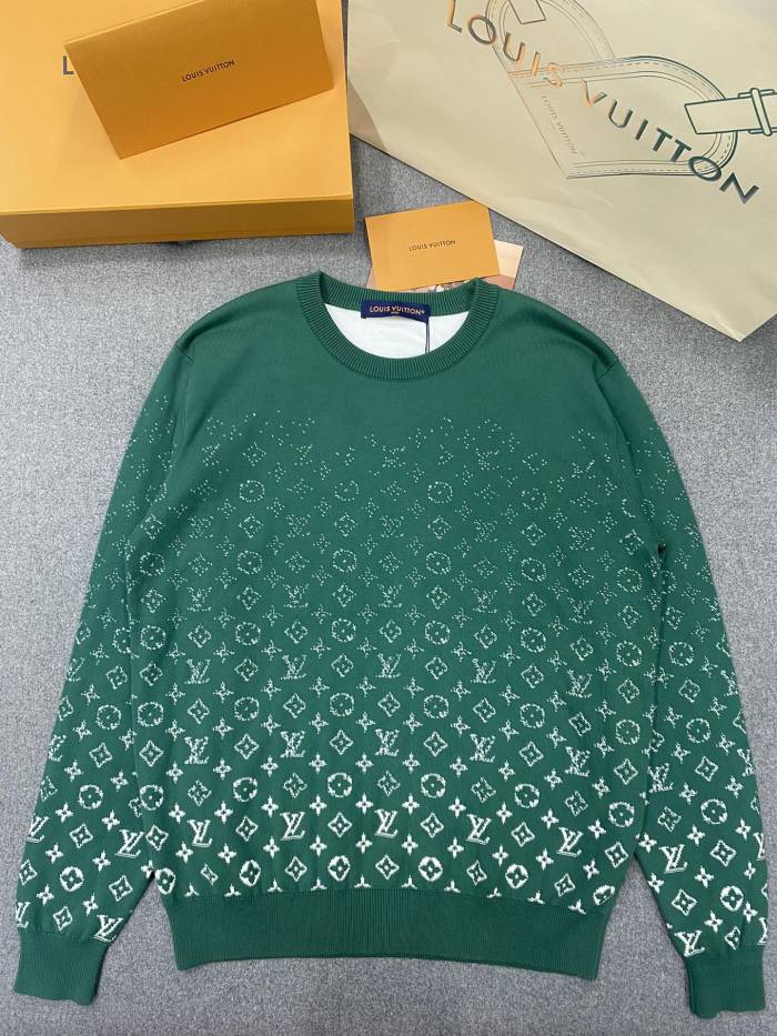 NIGO Louis Vuitton Men's Spring/Fall Fashion Casual Classic Vintage Floral Gradient Round Neck Knit Sweater #nigo78733