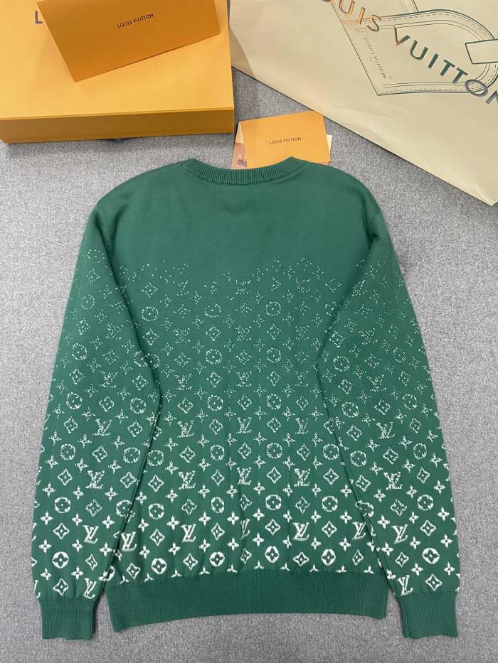 NIGO Louis Vuitton Men's Spring/Fall Fashion Casual Classic Vintage Floral Gradient Round Neck Knit Sweater #nigo78733