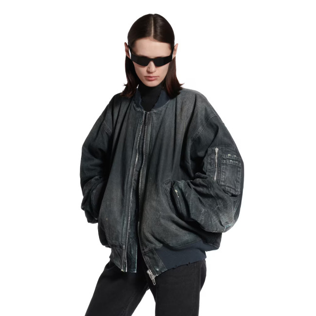 NIGO Balenciaga Men's And Women's Spring/Fall Fashion Casual Crewneck Zipper Washed Distressed Splatter-Print Cotton Jacket Down Jacket Coat #nigo78737