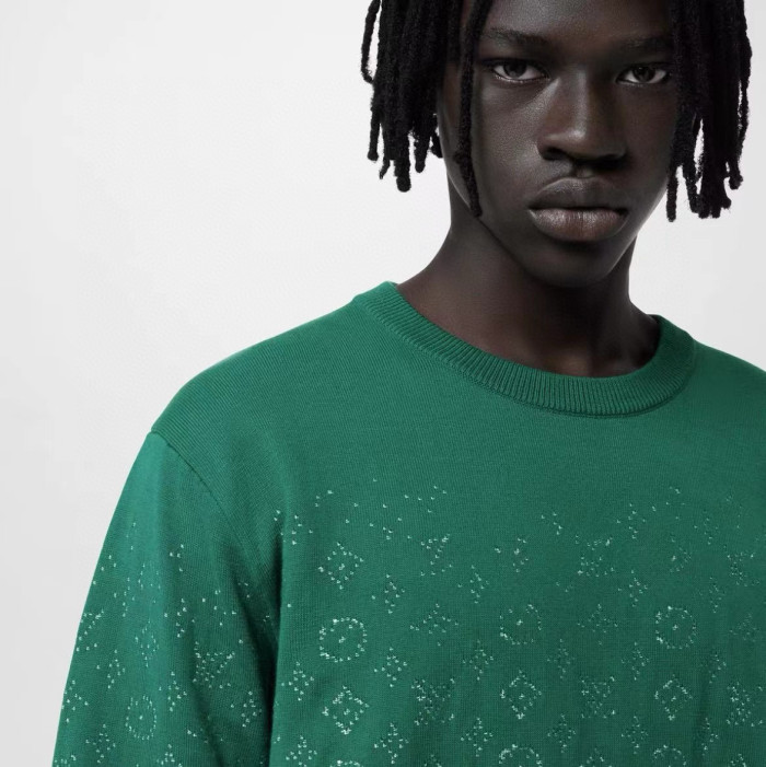 NIGO Louis Vuitton Men's Spring/Fall Fashion Casual Classic Vintage Floral Gradient Round Neck Knit Sweater #nigo78733
