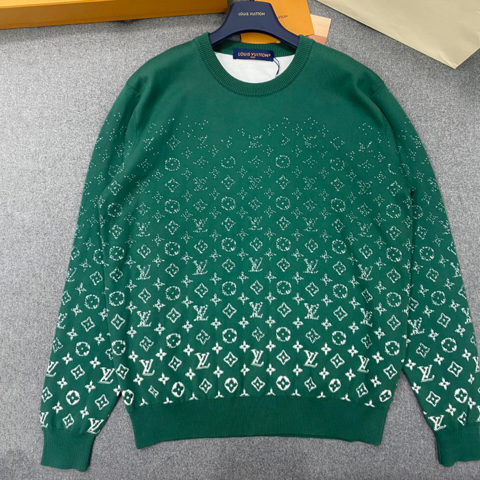 NIGO Louis Vuitton Men's Spring/Fall Fashion Casual Classic Vintage Floral Gradient Round Neck Knit Sweater #nigo78733