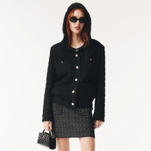 NIGO Chanel Women's Fall/Winter Multi-Pocket Tweed Solid Color Single-Breasted Long-Sleeve Hooded Jacket Ngvp #nigo2371