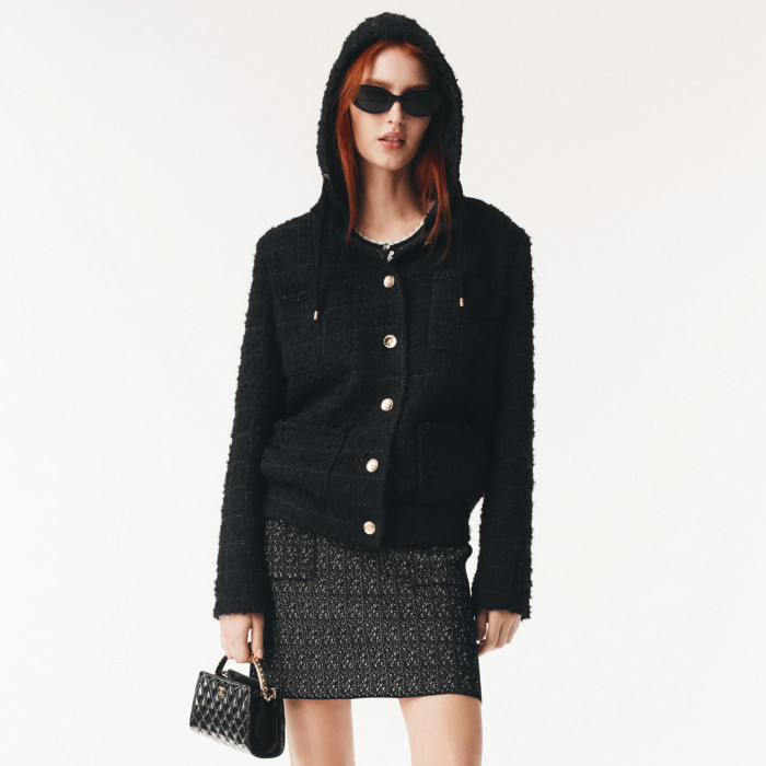 NIGO Chanel Women's Fall/Winter Multi-Pocket Tweed Solid Color Single-Breasted Long-Sleeve Hooded Jacket Ngvp #nigo2371
