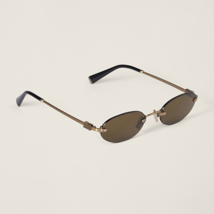NIGO MiuMiu Men's And Women's Fashion Classic Rimless Oval Lens Temples Logo Sunglasses Eyewear Accessories #nigo78742