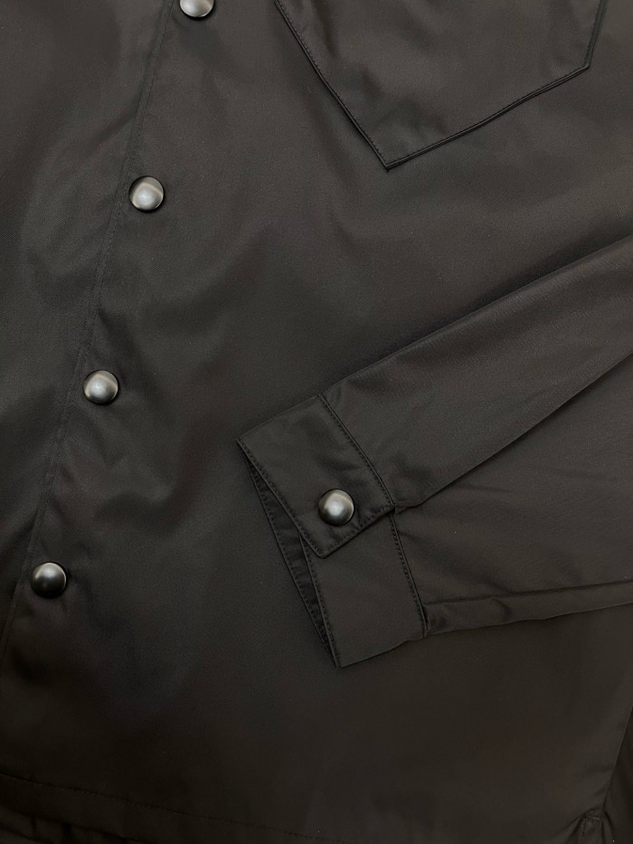 NIGO Prada Re-Nylon Men's Spring/Fall Fashion Casual Solid Color Collared Single Button Nylon Jacket Shirt #nigo78762