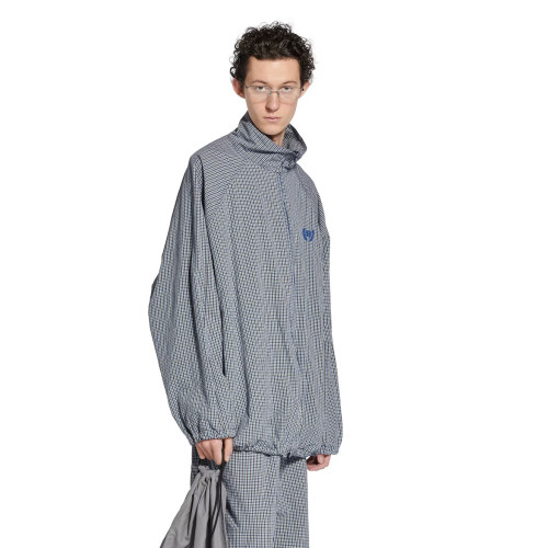 NIGO Balenciaga Men's And Women's Fall/Winter Fashion Casual Oversized Drop Shoulder Logo Embroidered Fine Checkered Trench Coat Jacket #nigo78749