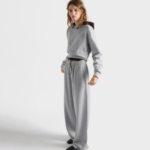 NIGO Prada Women's Fall/Winter Fashion Casual Solid Color Cotton Crewneck Long Sleeve Distressed Hoodie with Elastic Waistband Loose Fit Solid Color Pants Suit Set #nigo78751
