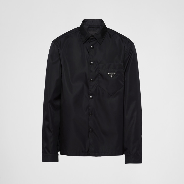 NIGO Prada Re-Nylon Men's Spring/Fall Fashion Casual Solid Color Collared Single Button Nylon Jacket Shirt #nigo78762