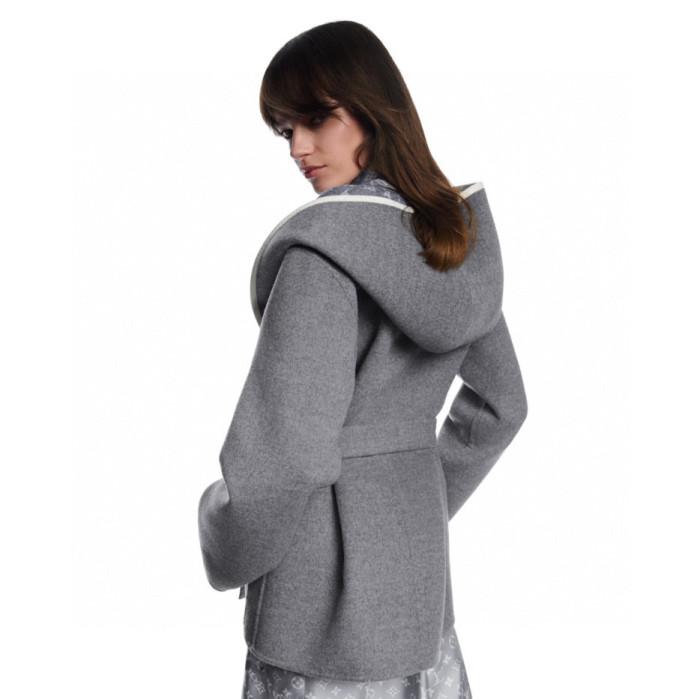 NIGO Louis Vuitton Women's Fall/Winter Fashion Classic V-Neck Reversible Jacquard Pattern Hooded Short Coat Jacket #nigo78748